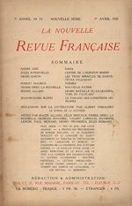 Télécharger le livre :  La Nouvelle Revue Française N' 79 (Avril 1920)