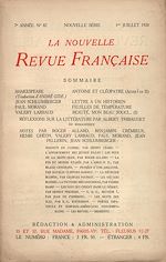 Télécharger le livre :  La Nouvelle Revue Française N' 82 (Juillet 1920)
