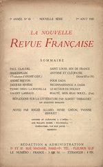 Télécharger le livre :  La Nouvelle Revue Française N' 83 (Aout 1920)