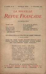 Télécharger le livre :  La Nouvelle Revue Française N' 87 (Décembre 1920)