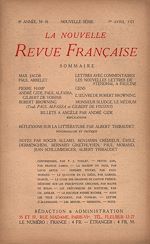 Télécharger le livre :  La Nouvelle Revue Française N' 91 (Avril 1921)