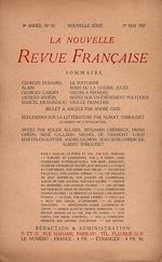 Télécharger le livre :  La Nouvelle Revue Française N' 92 (Mai 1921)