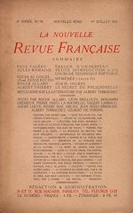 Télécharger le livre :  La Nouvelle Revue Française N' 94 (Juillet 1921)
