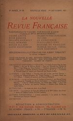 Télécharger le livre :  La Nouvelle Revue Française N' 96 (Septembre 1921)