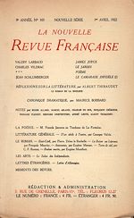Télécharger le livre :  La Nouvelle Revue Française N' 103 (Avril 1922)
