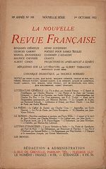 Télécharger le livre :  La Nouvelle Revue Française N' 109 (Octobre 1922)