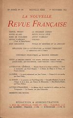 Télécharger le livre :  La Nouvelle Revue Française N' 110 (Novembre 1922)