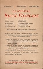 Télécharger le livre :  La Nouvelle Revue Française N' 111 (Décembre 1922)