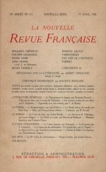 Télécharger le livre :  La Nouvelle Revue Française N' 115 (Avril 1923)