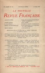Télécharger le livre :  La Nouvelle Revue Française N' 116 (Mai 1923)