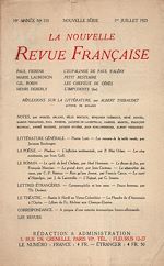 Télécharger le livre :  La Nouvelle Revue Française N' 118 (Juillet 1923)