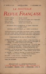 Télécharger le livre :  La Nouvelle Revue Française N' 123 (Décembre 1923)