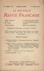 Télécharger le livre :  La Nouvelle Revue Française N' 124 (Janvier 1924)