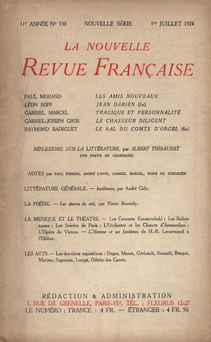 Téléchargez le livre :  La Nouvelle Revue Française N' 130 (Juillet 1924)