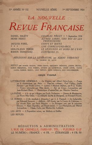 Téléchargez le livre :  La Nouvelle Revue Française N' 132 (Septembre 1924)