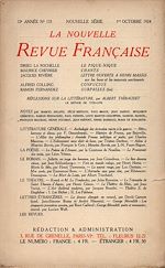 Télécharger le livre :  La Nouvelle Revue Française N' 133 (Octobre 1924)