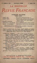 Télécharger le livre :  La Nouvelle Revue Française N' 138 (Mars 1925)
