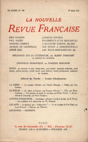 Téléchargez le livre :  La Nouvelle Revue Française N' 140 (Mai 1925)