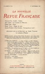 Télécharger le livre :  La Nouvelle Revue Française N' 144 (Septembre 1925)