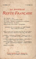 Télécharger le livre :  La Nouvelle Revue Française N' 145 (Octobre 1925)
