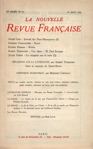 Téléchargez le livre :  La Nouvelle Revue Française N' 155 (Aout 1926)