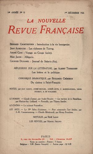 Téléchargez le livre :  La Nouvelle Revue Française N' 159 (Décembre 1926)