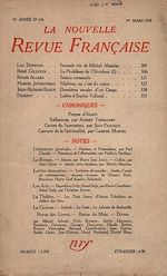 Télécharger le livre :  La Nouvelle Revue Française N' 186 (Mars 1929)