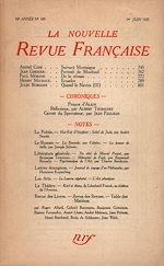 Télécharger le livre :  La Nouvelle Revue Française N' 189 (Juin 1929)