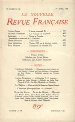 Télécharger le livre :  La Nouvelle Revue Française N' 199 (Avril 1930)