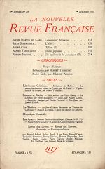 Télécharger le livre :  La Nouvelle Revue Française N' 209 (Février 1931)