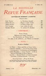 Télécharger le livre :  La Nouvelle Revue Française N' 211 (Avril 1931)