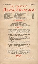Télécharger le livre :  La Nouvelle Revue Française N' 212 (Mai 1931)