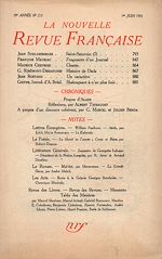 Télécharger le livre :  La Nouvelle Revue Française N' 213 (Juin 1931)