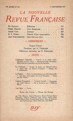 Télécharger le livre :  La Nouvelle Revue Française N' 216 (Septembre 1931)
