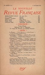 Télécharger le livre :  La Nouvelle Revue Française N' 217 (Octobre 1931)