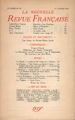 Télécharger le livre :  La Nouvelle Revue Française N° 244 (Janvier 1934)