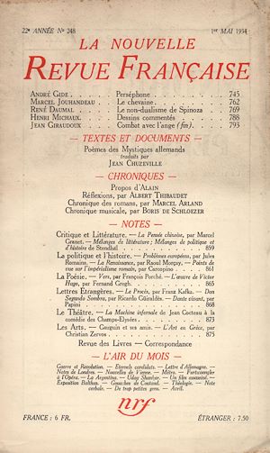 Téléchargez le livre :  La Nouvelle Revue Française N° 248 (Mai 1934)