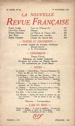 Télécharger le livre :  La Nouvelle Revue Française N° 254 (Novembre 1934)