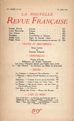 Télécharger le livre :  La Nouvelle Revue Française N° 261 (Juin 1935)