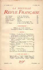 Télécharger le livre :  La Nouvelle Revue Française N° 271 (Avril 1936)