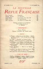 Télécharger le livre :  La Nouvelle Revue Française N° 276 (Septembre 1936)