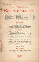 Télécharger le livre :  La Nouvelle Revue Française N° 277 (Octobre 1936)