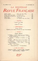 Télécharger le livre :  La Nouvelle Revue Française N° 278 (Novembre 1936)