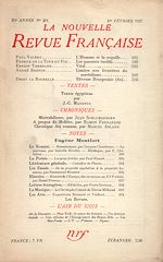 Télécharger le livre :  La Nouvelle Revue Française N° 281 (Février 1937)