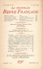 Télécharger le livre :  La Nouvelle Revue Française N° 285 (Juin 1937)