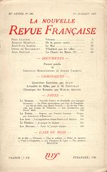 Télécharger le livre :  La Nouvelle Revue Française N° 286 (Juillet 1937)