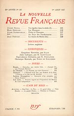 Télécharger le livre :  La Nouvelle Revue Française N° 287 (Aout 1937)