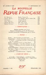 Télécharger le livre :  La Nouvelle Revue Française N° 288 (Septembre 1937)