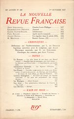 Télécharger le livre :  La Nouvelle Revue Française N° 289 (Octobre 1937)