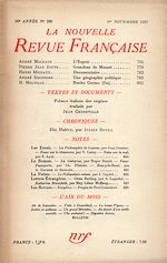 Télécharger le livre :  La Nouvelle Revue Française N° 290 (Novembre 1937)